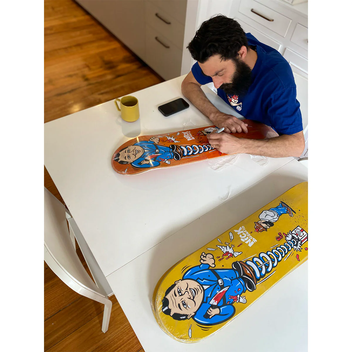 Polar - SIGNED Nick Boserio Surprise Yellow 8.625 Skateboard Deck - Image 3